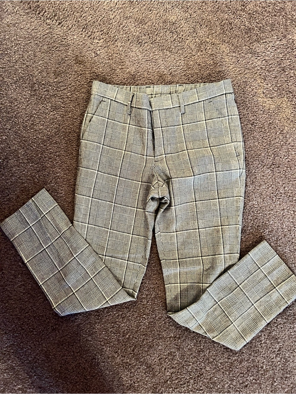 Grey plaid Express mens dress pants